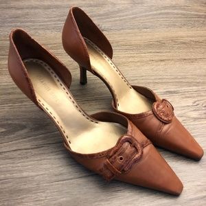 Gianni bini D'orsay Pointed Toe Leather Heels